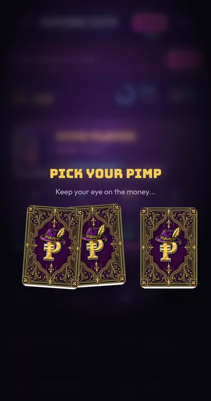 Pick your pimp screen in the game