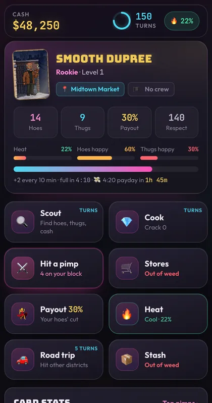Run your stable screen in the game