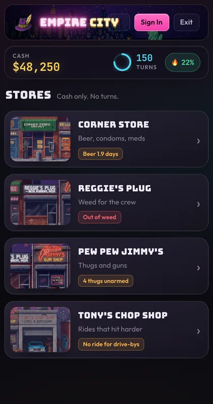 Keep them stocked screen in the game